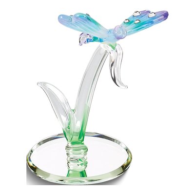 Rainbow Dragonfly Glass Figurine with Swarovski Crystal – view 2