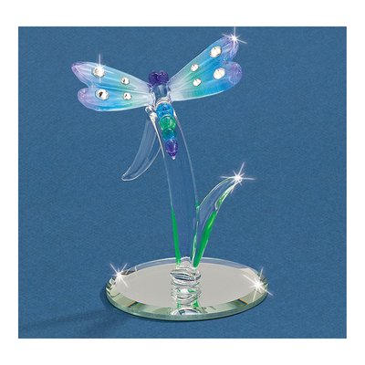 Rainbow Dragonfly Glass Figurine with Swarovski Crystal – view 3