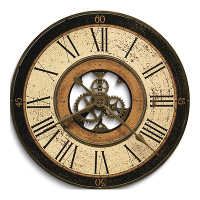 Howard Miller Brass Works Open Gear Wall Clock