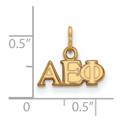 Alpha Epsilon Phi Gold-Plated Sterling Silver Extra Small Sorority Pendant – view 2