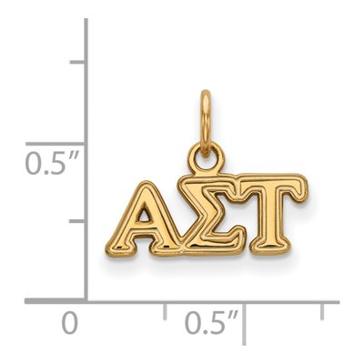 Alpha Sigma Tau Gold-Plated Sterling Silver Extra Small Pendant – view 2