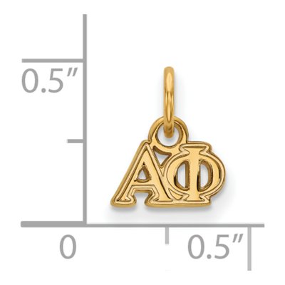 Alpha Phi Gold-Plated Sterling Silver Extra Small Sorority Pendant – view 2