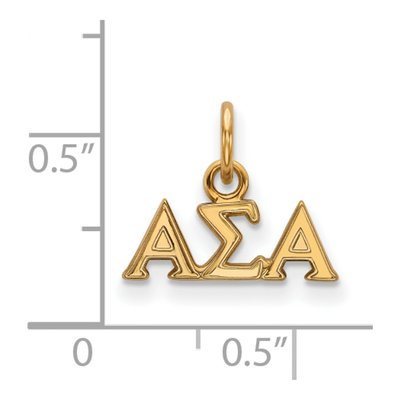 Alpha Sigma Alpha Gold-Plated Sterling Silver Extra Small Sorority Pendant – view 2