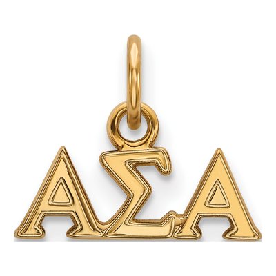 Alpha Sigma Alpha Gold-Plated Sterling Silver Extra Small Sorority Pendant