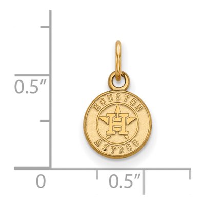 Houston Astros Gold-Plated Sterling Silver Extra Small Circle Pendant – view 2