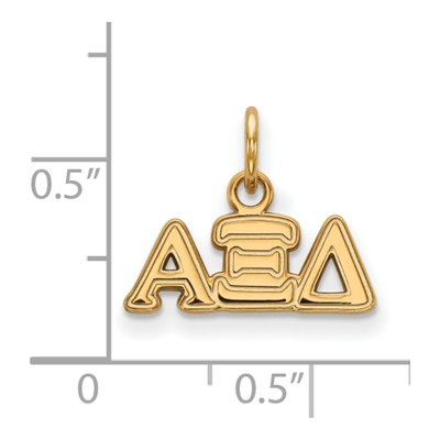 Alpha Xi Delta Gold-Plated Sterling Silver Extra Small Sorority Pendant – view 2
