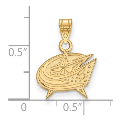Columbus Blue Jackets Gold-Plated Sterling Silver Small Pendant – view 2