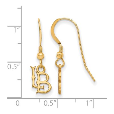California State University Long Beach Gold-Plated Sterling Silver CSU Wire Earrings – view 2