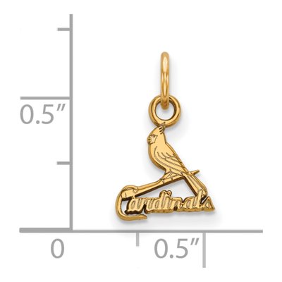St. Louis Cardinals Gold-Plated Sterling Silver Extra Small Bird Bat Pendant – view 3
