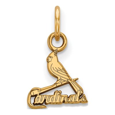 St. Louis Cardinals Gold-Plated Sterling Silver Extra Small Bird Bat Pendant