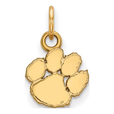 Clemson University Gold-Plated Sterling Silver Extra Small Tigers Paw Pendant