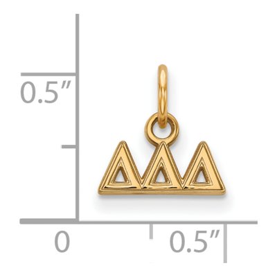 Delta Delta Delta Gold-Plated Sterling Silver Extra Small Tri Sorority Pendant – view 2