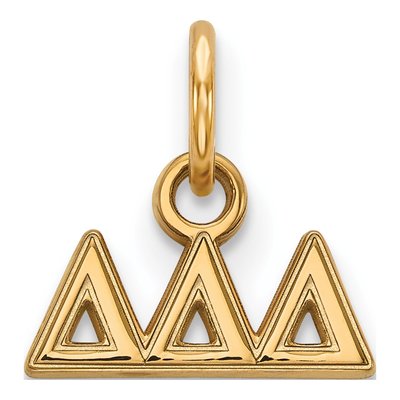Delta Delta Delta Gold-Plated Sterling Silver Extra Small Tri Sorority Pendant