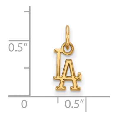 Los Angeles Dodgers Gold-Plated Sterling Silver LA Extra Small Pendant – view 3