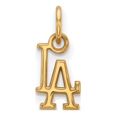 Los Angeles Dodgers Gold-Plated Sterling Silver LA Extra Small Pendant