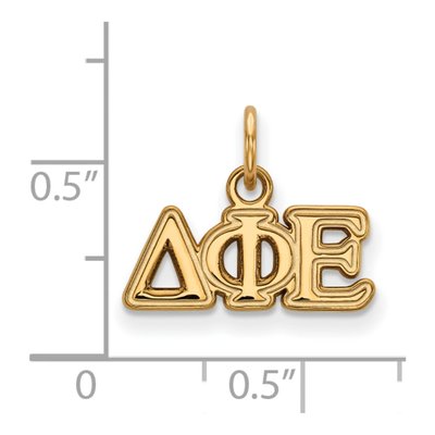 Delta Phi Epsilon Gold-Plated Sterling Silver Extra Small Sorority Pendant – view 2