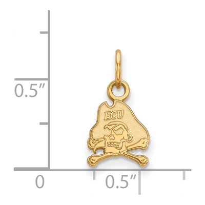 East Carolina University Gold-Plated Sterling Silver Pirates Extra Small Pendant – view 2
