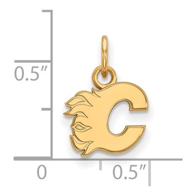 Calgary Flames Gold-Plated Sterling Silver Extra Small Letter C Pendant – view 2