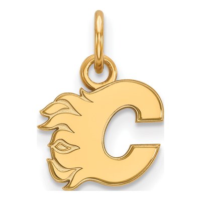 Calgary Flames Gold-Plated Sterling Silver Extra Small Letter C Pendant