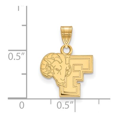 Fordham University Gold-Plated Sterling Silver Rams Small Pendant – view 2