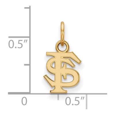 Florida State University Gold-Plated Sterling Silver FSU Extra Small F-S Pendant – view 2