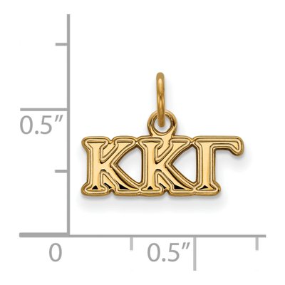 Kappa Kappa Gamma Gold-Plated Sterling Silver Extra Small Pendant – view 2