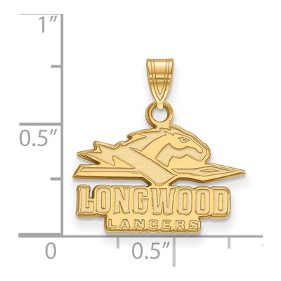 Longwood University Gold-Plated Sterling Silver Lancers Small Pendant – view 2