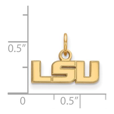 Louisiana State University Gold-Plated Sterling Silver LSU Extra Small Pendant – view 2