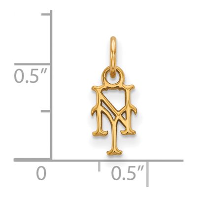 New York Mets Gold-Plated Sterling Silver NY Extra Small Pendant – view 2