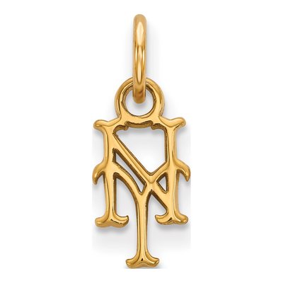 New York Mets Gold-Plated Sterling Silver NY Extra Small Pendant