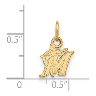 Miami Marlins Gold-Plated Sterling Silver Extra Small Pendant – view 2