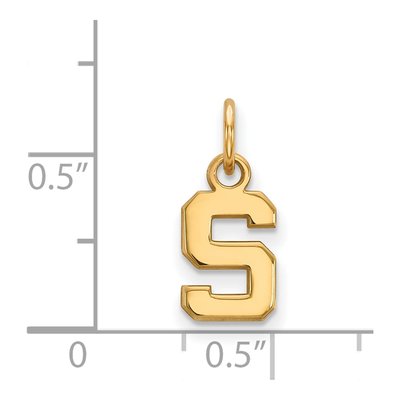 Michigan State University Gold-Plated Sterling Silver Extra Small Letter S Pendant – view 2