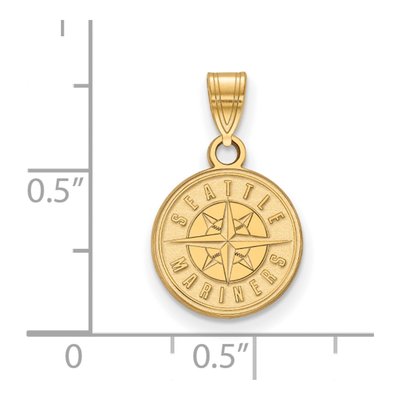 Seattle Mariners Gold-Plated Sterling Silver Small Circle Pendant – view 2