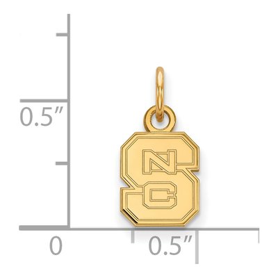 North Carolina State University Gold-Plated Sterling Silver NC N-C-S Extra Small Pendant – view 2