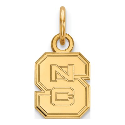 North Carolina State University Gold-Plated Sterling Silver NC N-C-S Extra Small Pendant