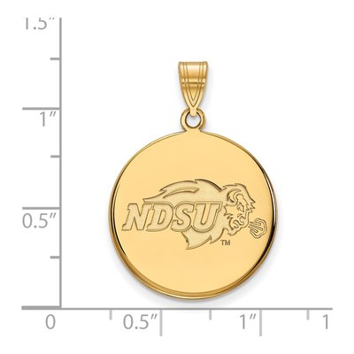North Dakota State University Gold-Plated Sterling Silver Large Bison Disc Pendant – view 2