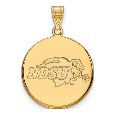 North Dakota State University Gold-Plated Sterling Silver Large Bison Disc Pendant