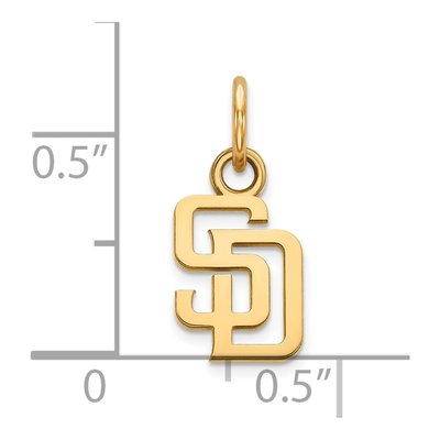 San Diego Padres Gold-Plated Sterling Silver Extra Small Pendant – view 2