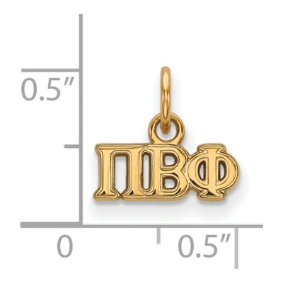 Pi Beta Phi Gold-Plated Sterling Silver Extra Small Sorority Pendant – view 2