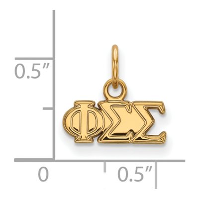 Phi Sigma Sigma Gold-Plated Sterling Silver Extra Small Pendant – view 2