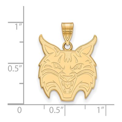 Quinnipiac University Gold-Plated Sterling Silver Bobcat Large Pendant – view 2