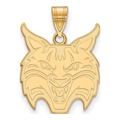 Quinnipiac University Gold-Plated Sterling Silver Bobcat Large Pendant