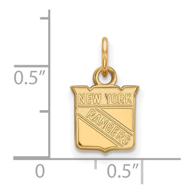 New York Rangers Gold-Plated Sterling Silver NY Extra Small Pendant – view 2