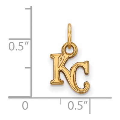 Kansas City Royals Gold-Plated Sterling Silver Extra Small K-C Pendant – view 2