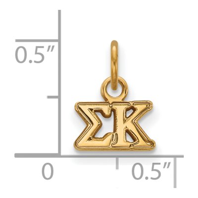 Sigma Kappa Gold-Plated Sterling Silver Extra Small Pendant – view 2
