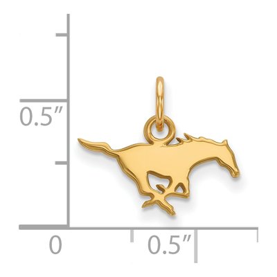 Southern Methodist University Gold-Plated Sterling Silver SMU Mustangs Extra Small Pendant – view 2