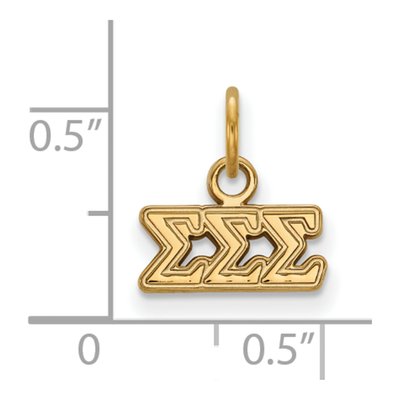 Sigma Sigma Sigma Gold-Plated Sterling Silver Tri Extra Small Pendant – view 2