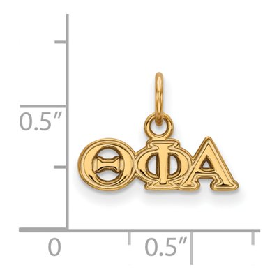Theta Phi Alpha Gold-Plated Sterling Silver Extra Small Sorority Pendant – view 2