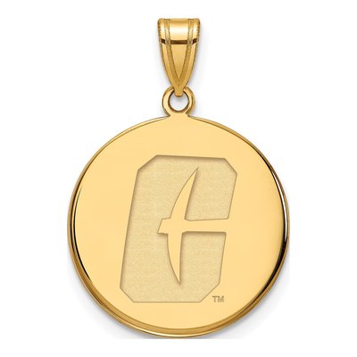 UNC Charlotte 49ers Large Disc Pendant, Gold Plated