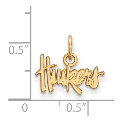 University of Nebraska Gold-Plated Sterling Silver Extra Small Huskers XS Pendant – view 2